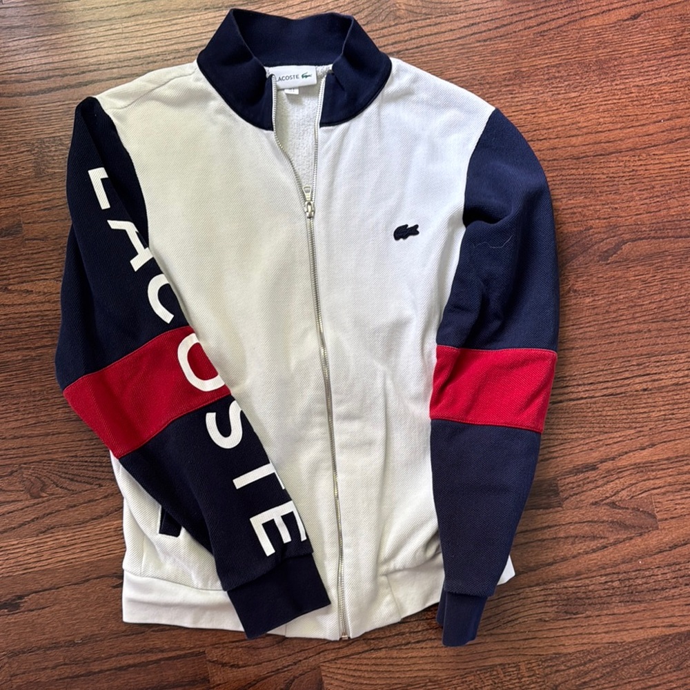 Lacoste Cream and Navy Lightweight Jacket